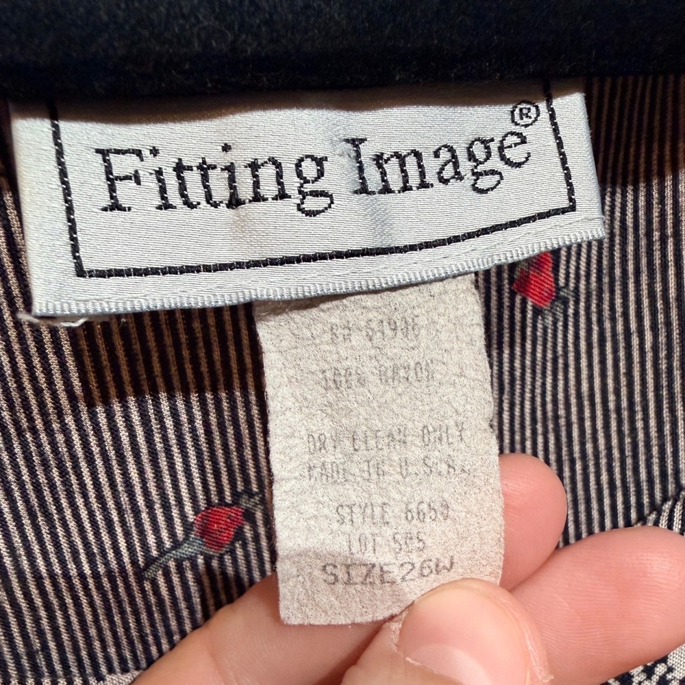 Vintage 90s Rose Floral Pinstripe Rayon Dress Plus Size‎ 26W Made in USA - Picture 3 of 8